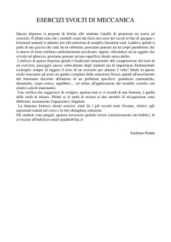 ESERCIZI SVOLTI DI MECCANICA