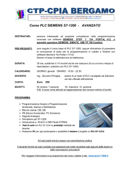 Corso PLC SIEMENS S7-1200
