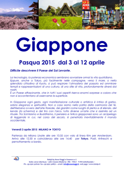 Giappone - Pasqua 2015 dal 3 al 12 aprile