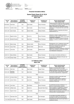 Tirocinio Formativo Attivo Esame Finale Classe 91/A, 92/A 10