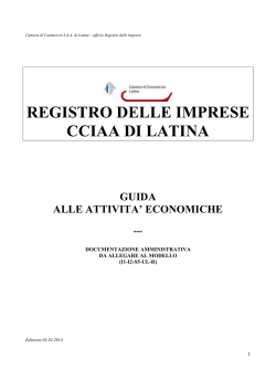 Guida alle attivita economiche - Camera di Commercio di Latina