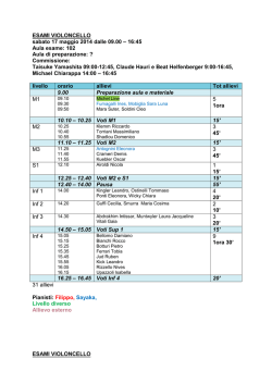 ESAMI VIOLONCELLO sabato 17 maggio 2014 dalle 09.00