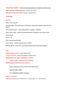 Psicoeducazione individuale e intervento familiare negli