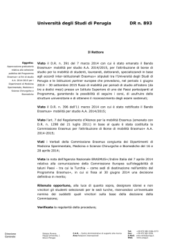D.R. n. 893 - Universit&agrave; degli Studi di Perugia
