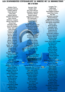 Les &eacute;conomistes envisageant La sortie ou La