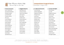 I Gruppi capitolari di lavoro - Ordine Francescano Secolare di Puglia