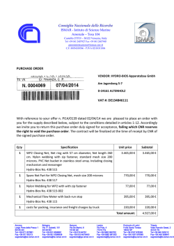 PURCHASE ORDER VAT #: DE134846111 With reference to