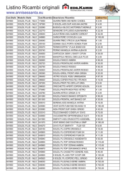 Listino ricambi Edilkamin Soleil Plus Nilo