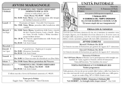 Avvisi Parrocchiali - Unit&agrave; Pastorale Breganze Maragnole