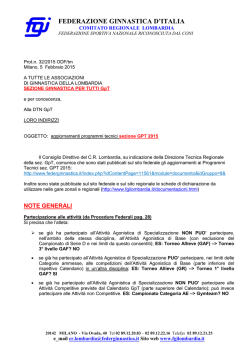 AGGIORNAMENTO PROGRAMMI TECNICI SEZ. GpT 2015