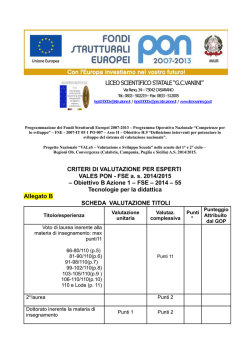 CRITERI DI VALUTAZIONE PER ESPERTI VALES PON