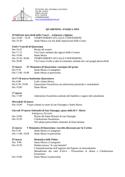 QUARESIMA -PASQUA 2015 18 febbraio mercoled&igrave; delle Ceneri