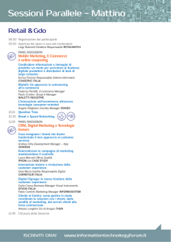 Sessioni Parallele - Mattino - Information Technology Forum