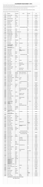 Calendario esami marzo 2015 - Accademia Belle Arti di Catania