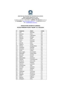 GRADUATORIA DEFINITIVA AMMESSI SCUOLA PRIMARIA