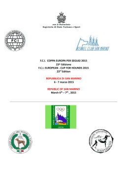 Programma Coppa Europa 2015 - SIPS Societ&agrave; Italiana Prosegugio