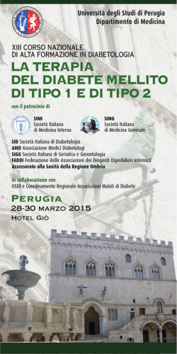 LA TERAPIA DEL DIABETE MELLITO DI TIPO 1