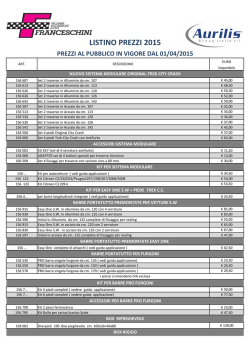 Listino prezzi 1Aprile 2015
