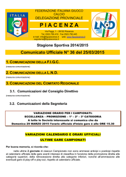 Comunicato Ufficiale N&deg; 36 del 25/03/2015 - F.I.G.C