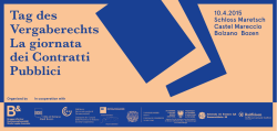 Tag des Vergaberechts La giornata dei Contratti Pubblici