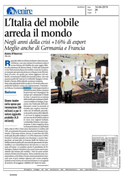 14 aprile 2015 - L`Italia del mobile arreda il mondo