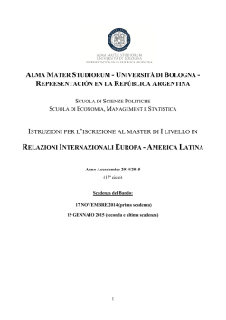 Istruzioni per candidati italiani - Universit&agrave; degli Studi di Bologna