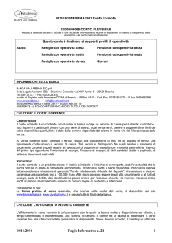 Conto Flessibile - Banca Valsabbina