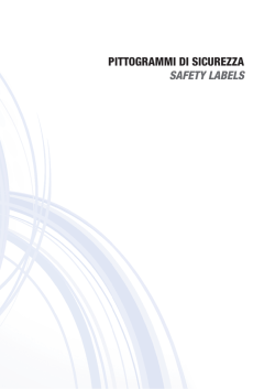 PITTOGRAMMI DI SICUREZZA SAFETY LABELS