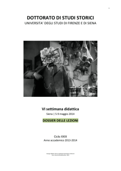 scarica il dossier sulle lezioni - Dipartimento di Scienze storiche e