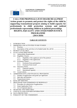 Call for proposals - European Commission