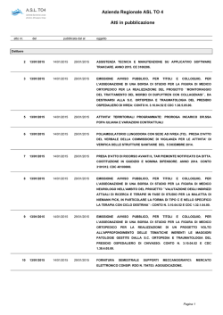 Azienda Regionale ASL TO 4 Atti in pubblicazione