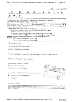 Olimpiadi di matematica a squadre. II sfida mateMARCHEmatica.