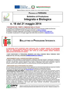 n&deg;18 bollettino integrato 21mag14