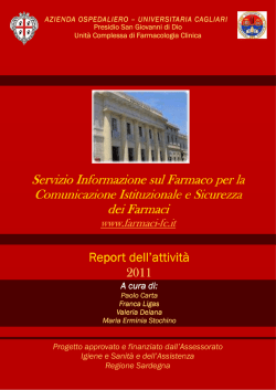 Report SIF 2011 - Servizio di informazione sul farmaco