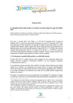 Andreani G., La disciplina fiscale delle perdite su