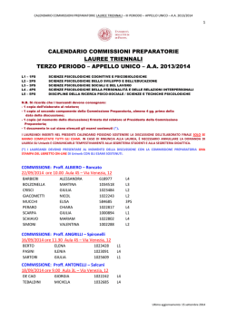 calendario commissioni preparatorie lauree triennali terzo periodo