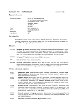 Curriculum Vitae – Michele Gazzola