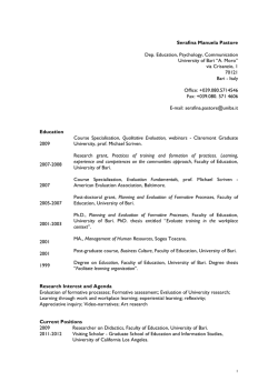 Serafina Manuela Pastore Dep. Education, Psychology