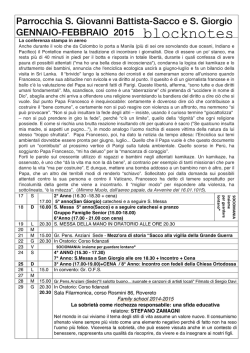 Blocknotes - Parrocchia Borgo Sacco