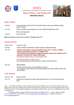 INCONTRO A MALTA - Confederazione Int.le dei Cavalieri Crociati