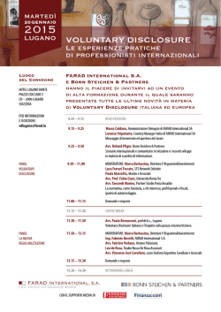 LUGANO VOLUNTARY DISCLOSURE