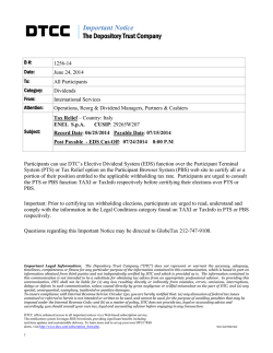 Important Notice The Depository Trust Company