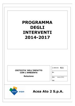 Acea Ato 2 SpA PROGRAMMA DEGLI INTERVENTI 2014-2017