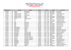 2013 Corsi lingua e cultura italiana ordinati per localit&agrave;