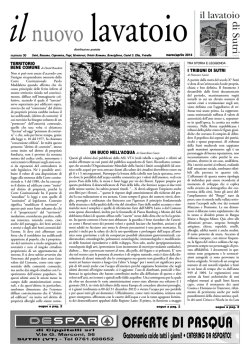 NUOVO LAVATOIO MAR./APR. 2014_GIORNALE IL LAVATOIO
