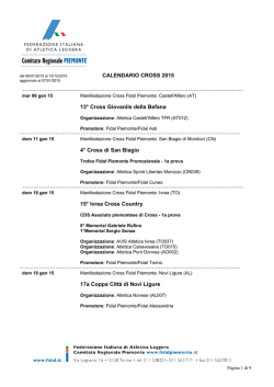 Calendario cross Fidal 2015 - Unione Sportiva Atletica Cafasse