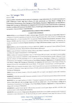 Graduatoria di merito (decr. n. 378 del 29/05/2014)