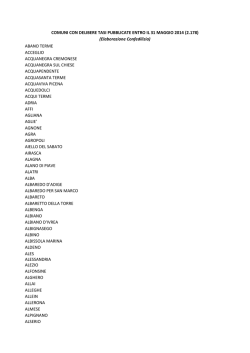 Comuni con delibere Tasi pubblicate entro il 31