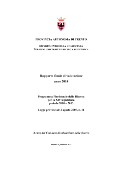 (CVR): Rapporto finale di valutazione anno 2014