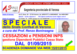 Speciale pensioni dal 1.9.2015